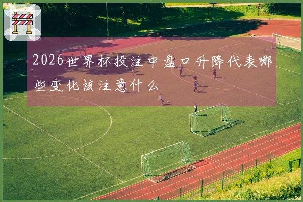 2026世界杯投注中盘口升降代表哪些变化该注意什么
